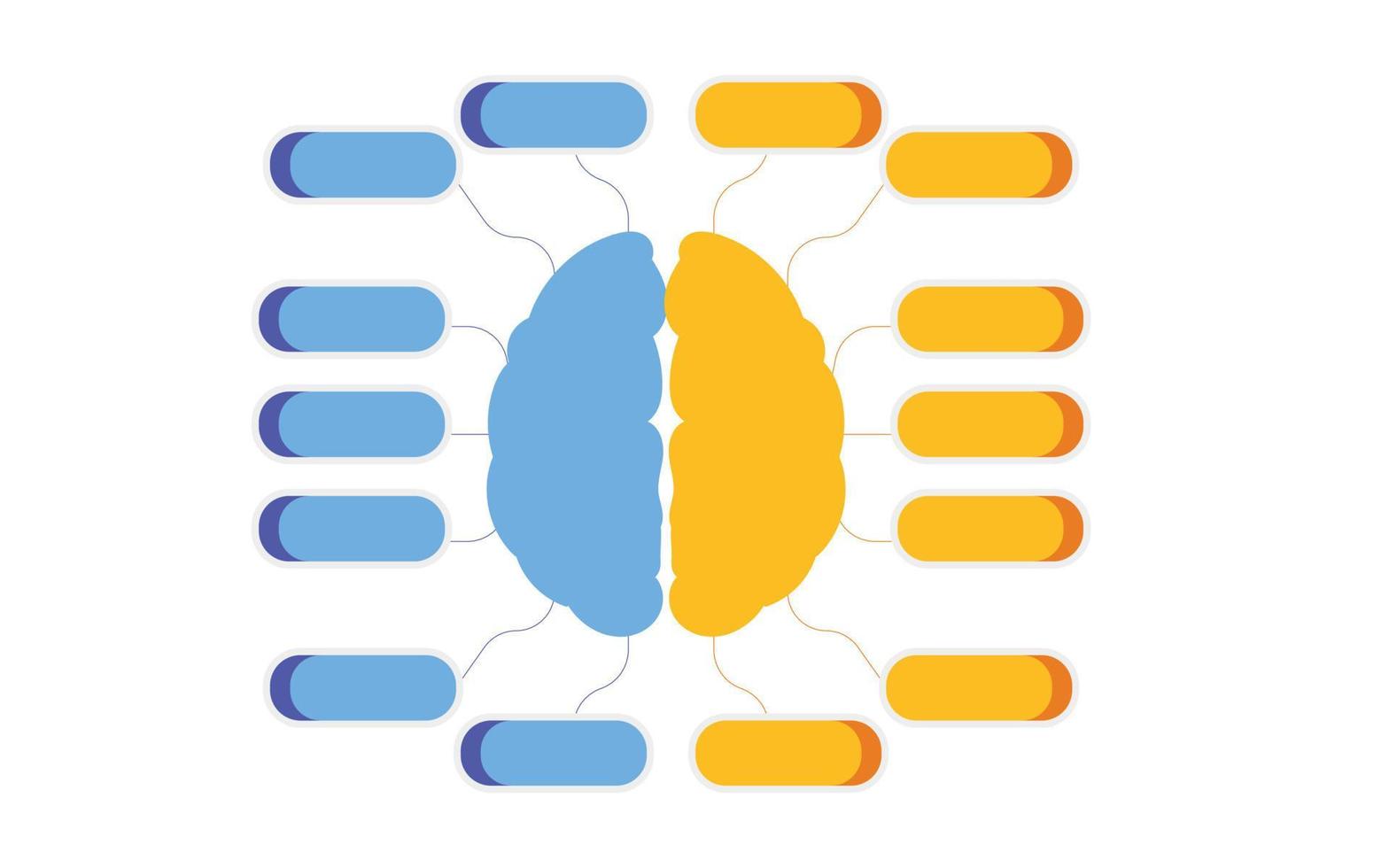 kreative vektorillustration der infografischen vorlage der mind map isoliert auf transparentem hintergrund mit platz für ihre inhalte. vektor