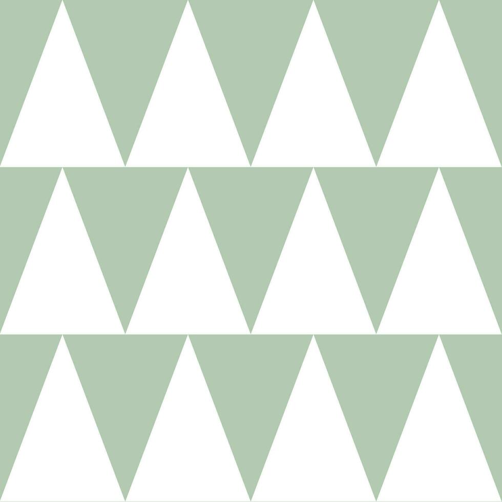 hellgrünes weißes Dreieck geometrisches Muster nahtloser Hintergrund vektor