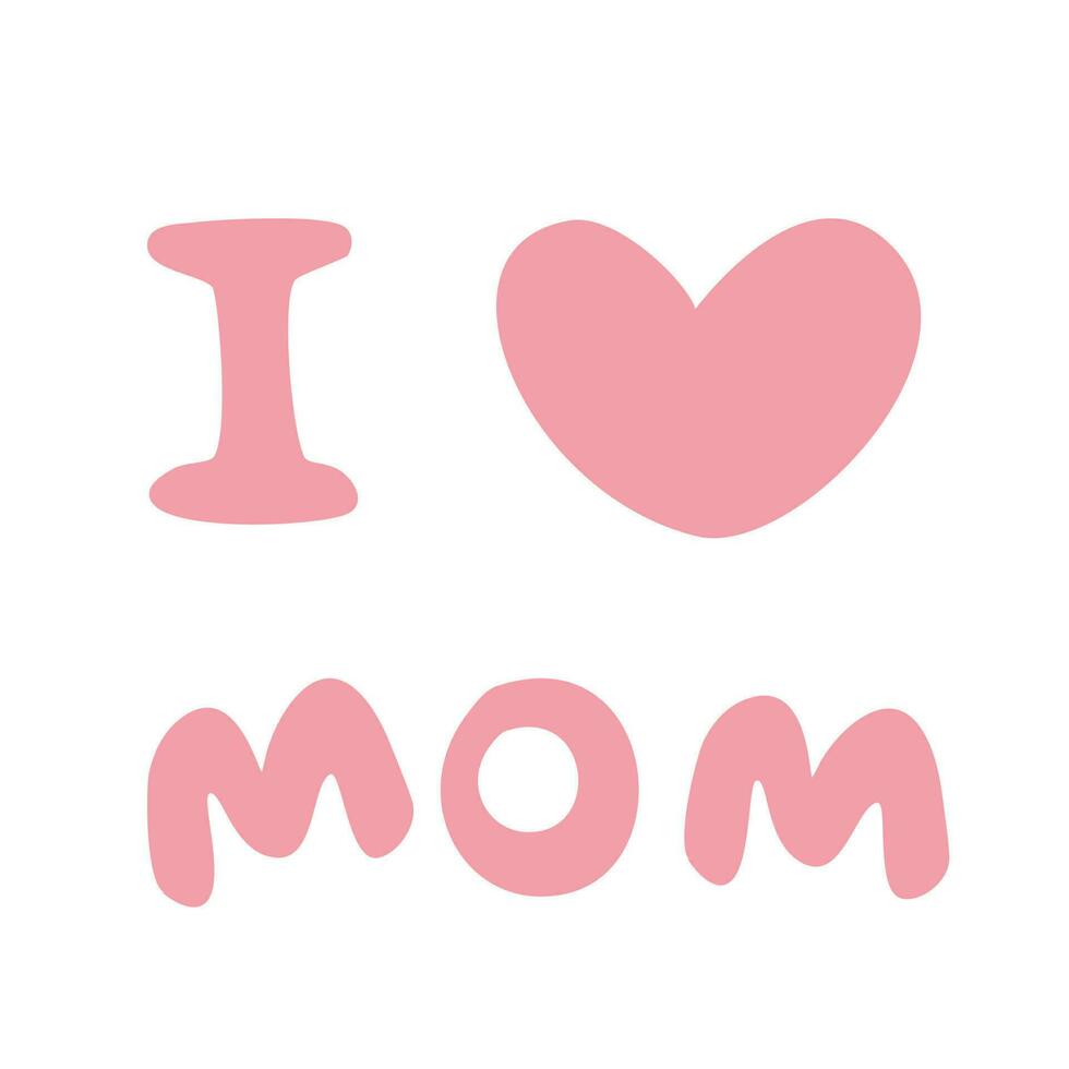 vektor jag älskar mamma rosa symbol