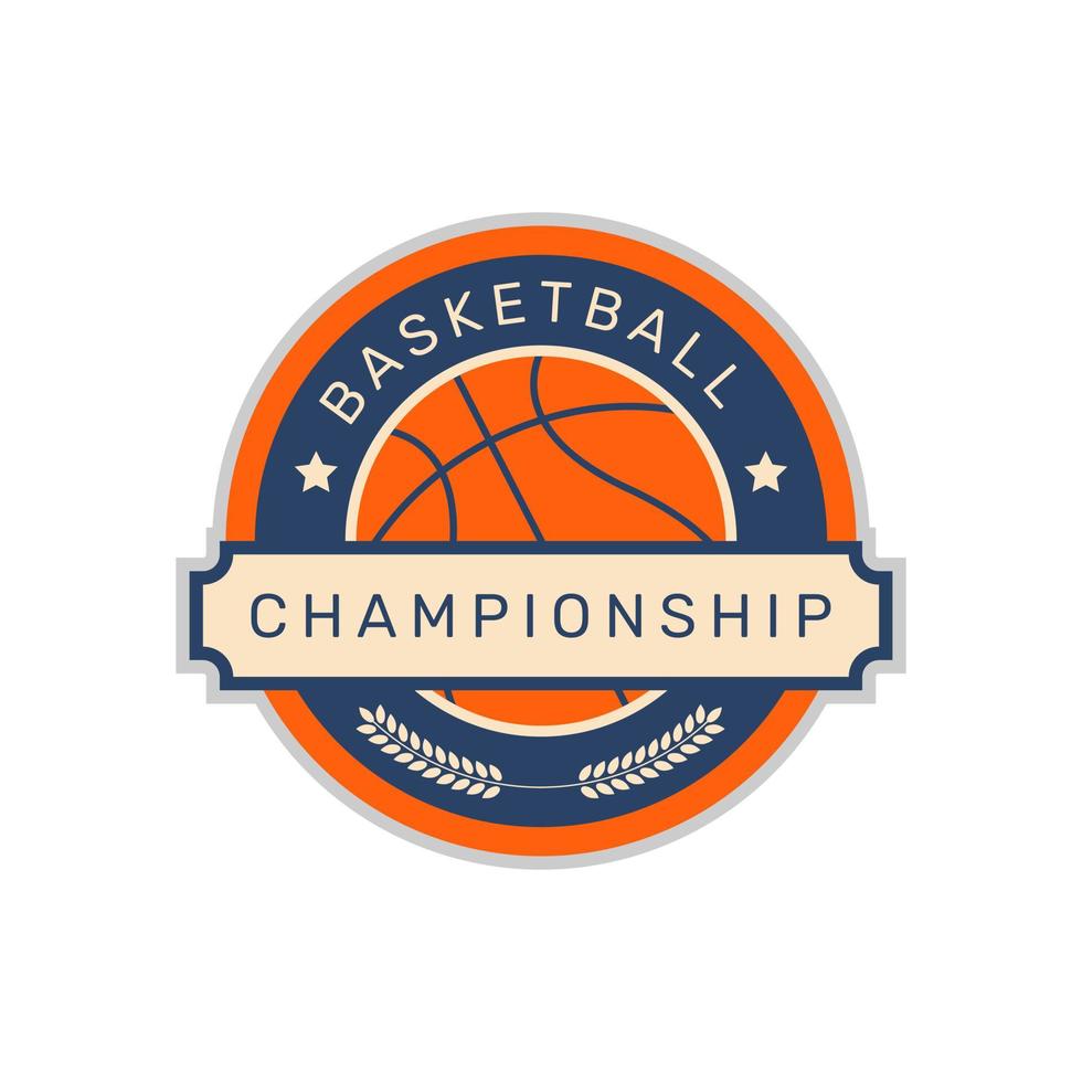 basketmästerskapets logotyp med orange och blå färg. - vektor. vektor