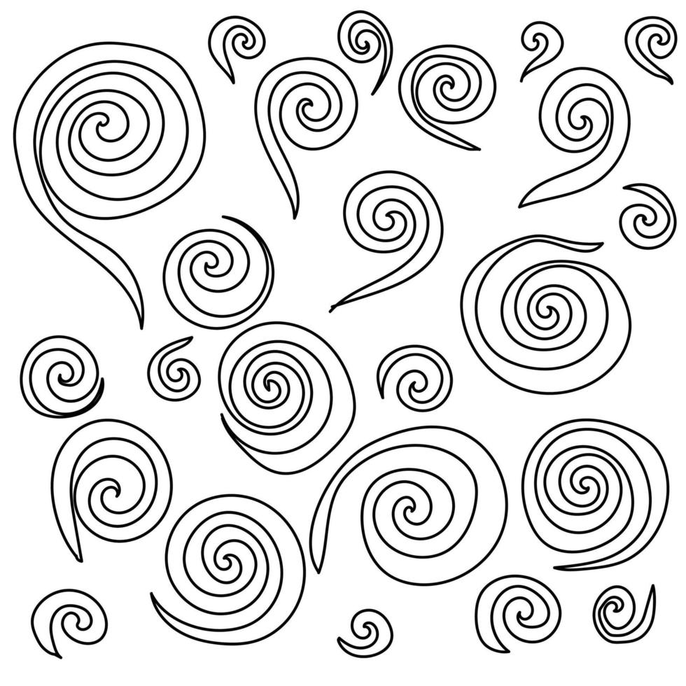 Vektor-Doodle-Spiralen und Locken vektor