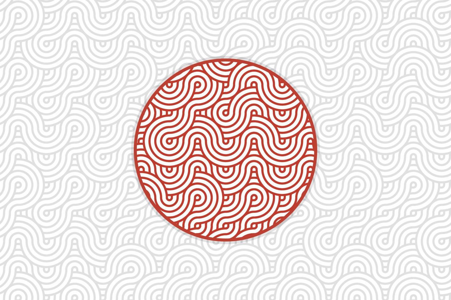 abstrakt japansk flagga bakgrund med vågiga linjer vektor