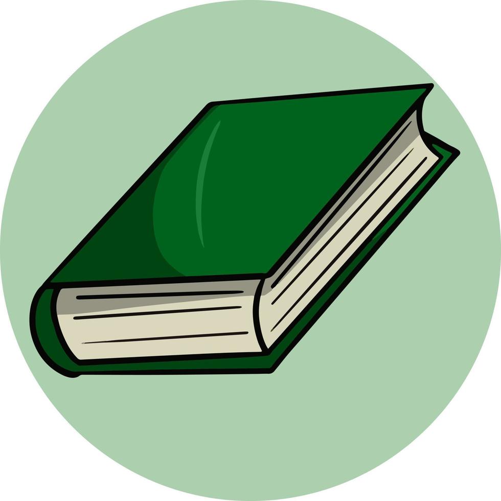 geschlossenes grünes Buch, Schulsammlung. Vektorgrafik, Cartoon-Stil auf weißem Hintergrund vektor