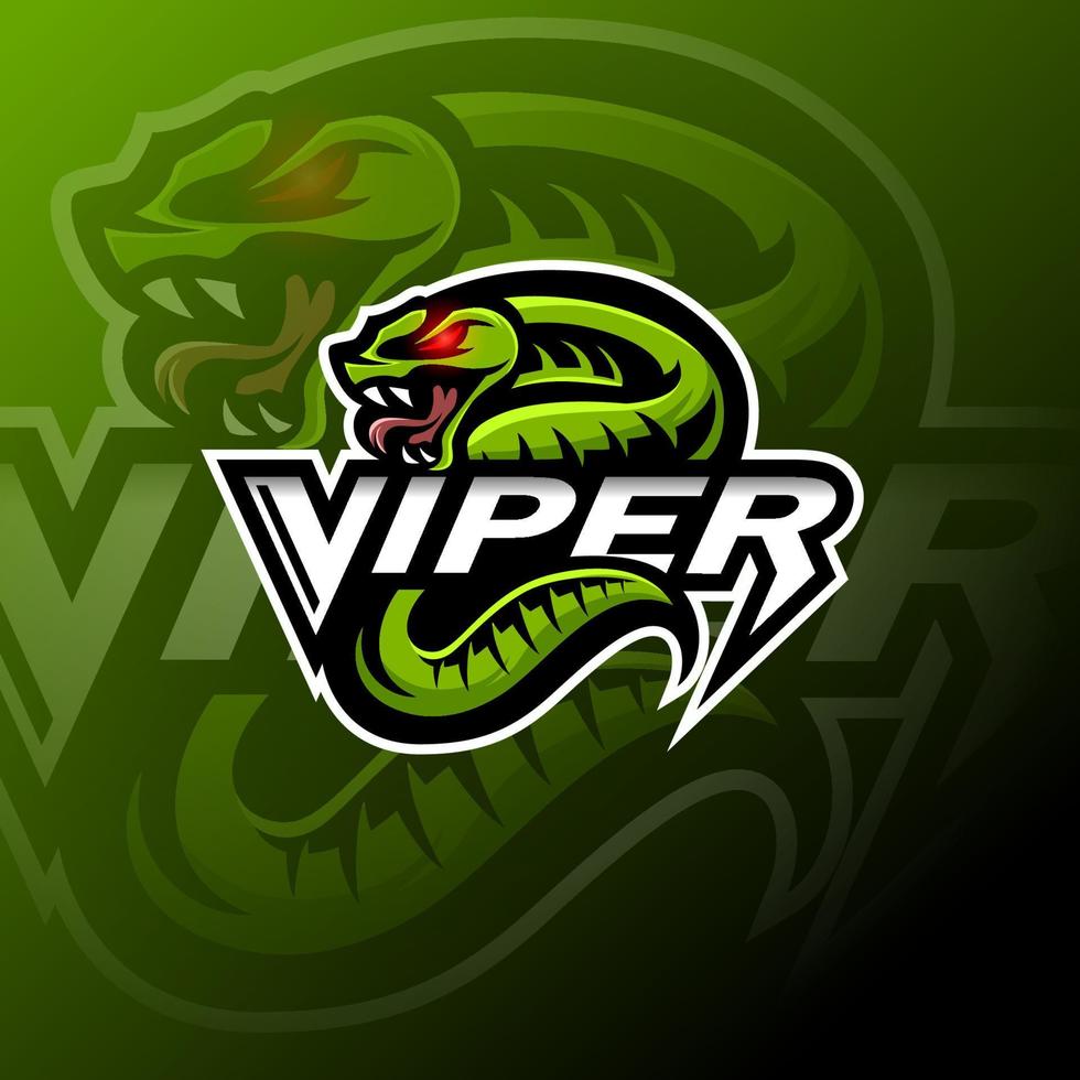 Grüne Viper Schlange Maskottchen Logo-Design vektor