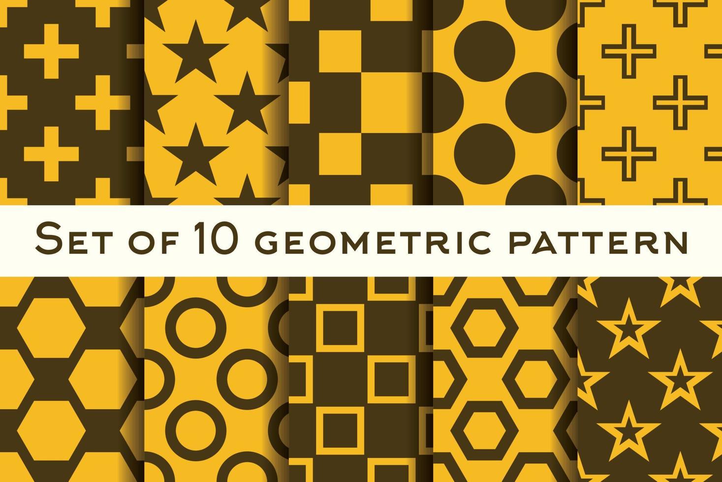 Satz von 10 geometrischen Mustern in den Farben Orange und Braun vektor