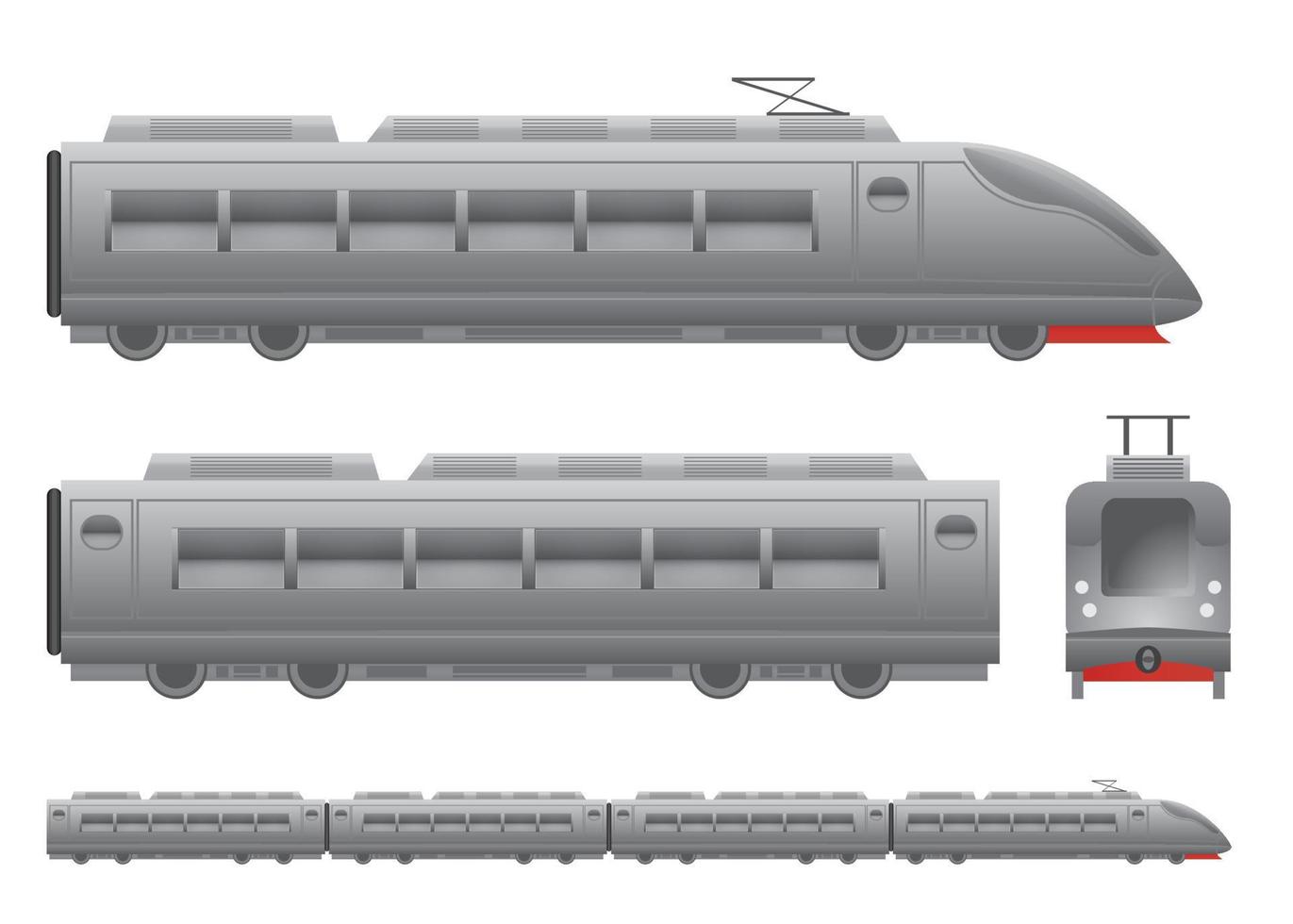 grått passagerartåg vektor