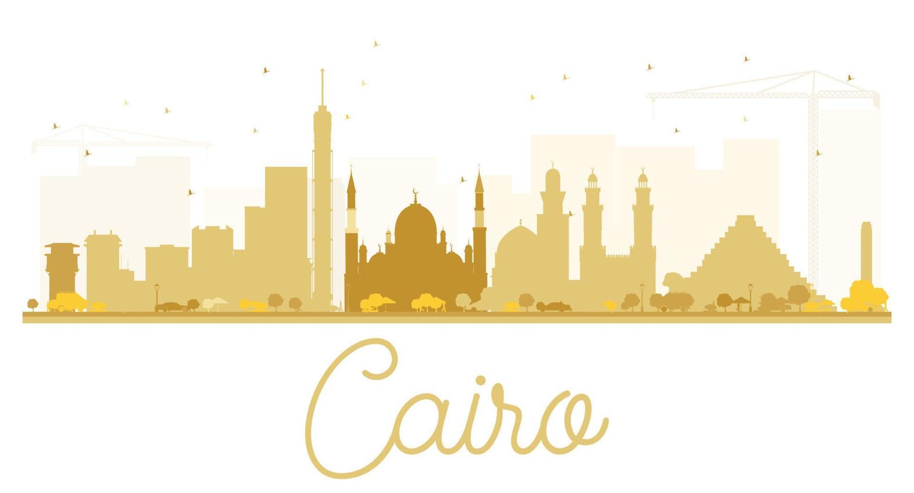 goldene silhouette der skyline der stadt kairo. vektor