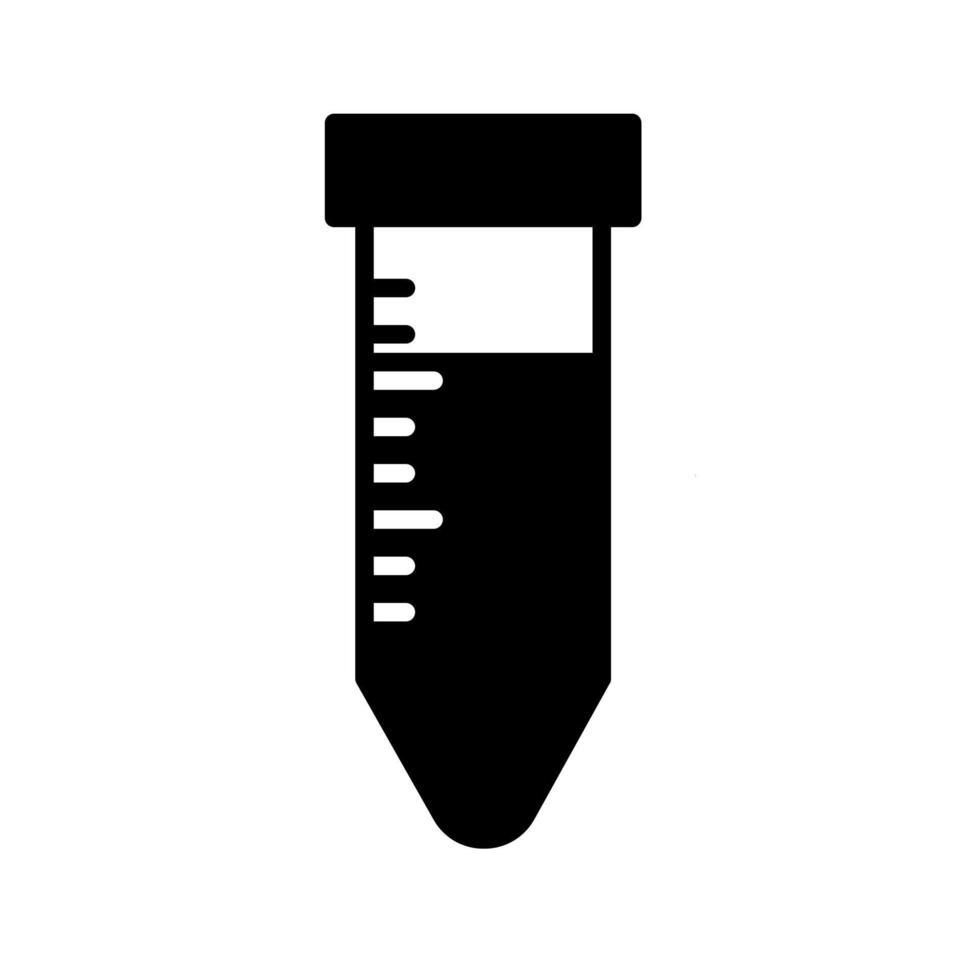 Falkenröhrchen, konisches Röhrchen, Zentrifugenröhrchen-Symbolvektor vektor