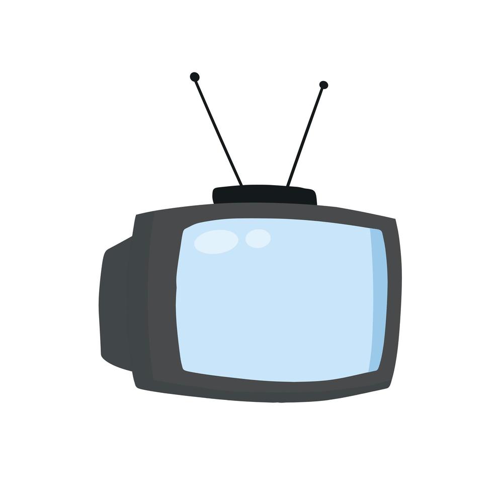 Retro-TV mit Antenne. Fernsehbildschirm. flache karikaturillustration vektor
