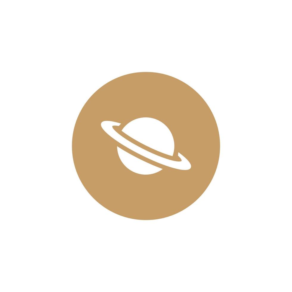 Saturn-Planeten-Icon-Vektor in Kreisform vektor