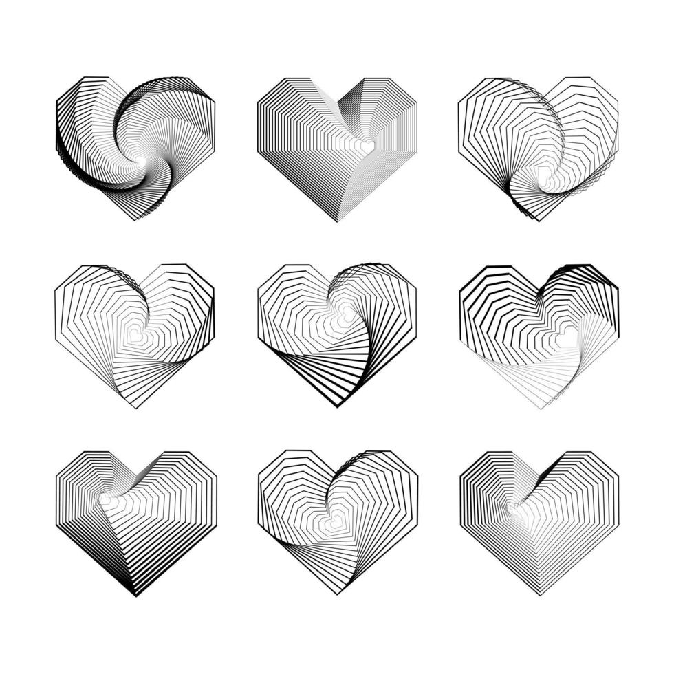 hjärta form med linje textur vektor
