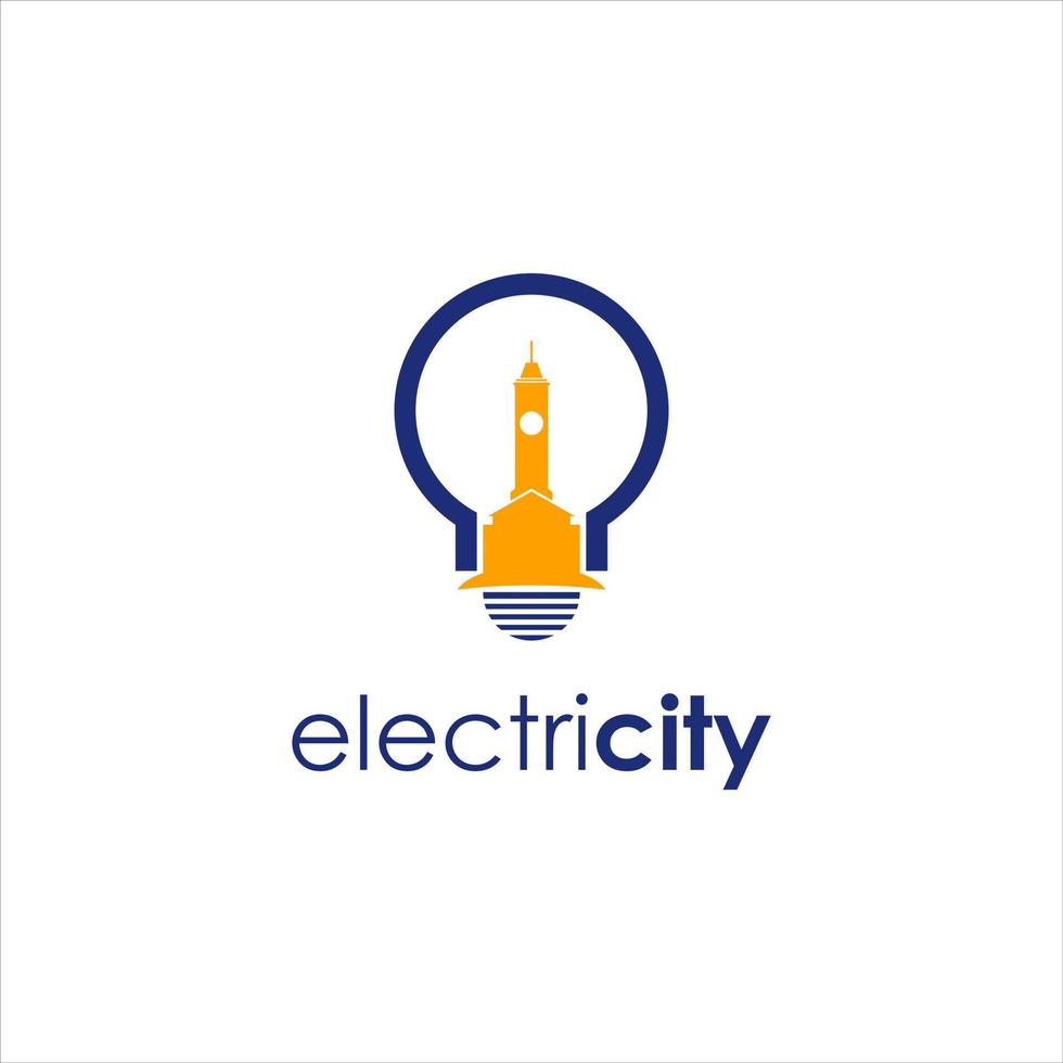 glühbirne electric logo einfach spaß modern vektor