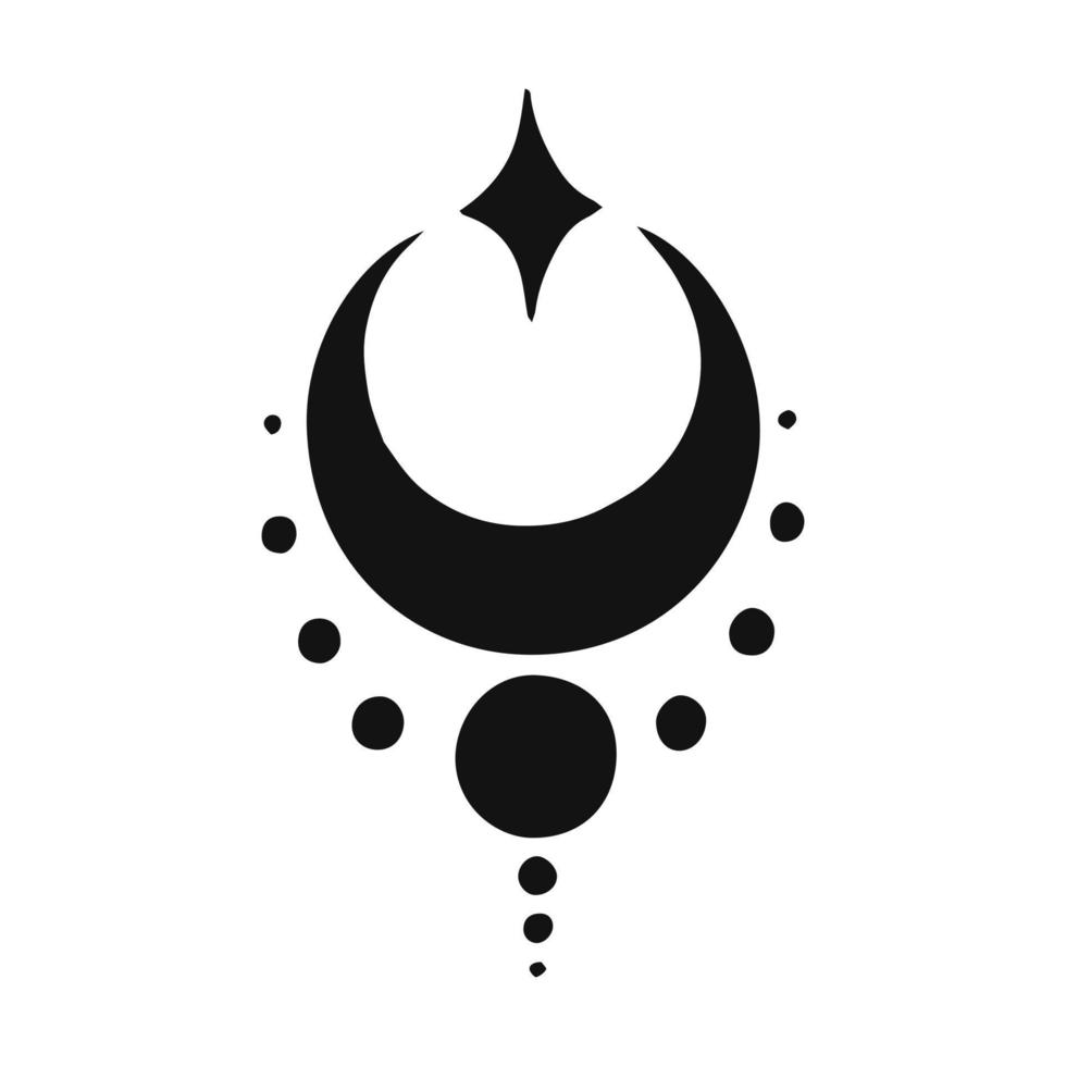 Esoterische Symbole Mond. alchemie mystische magische elemente für drucke, poster, illustrationen und muster. vektor