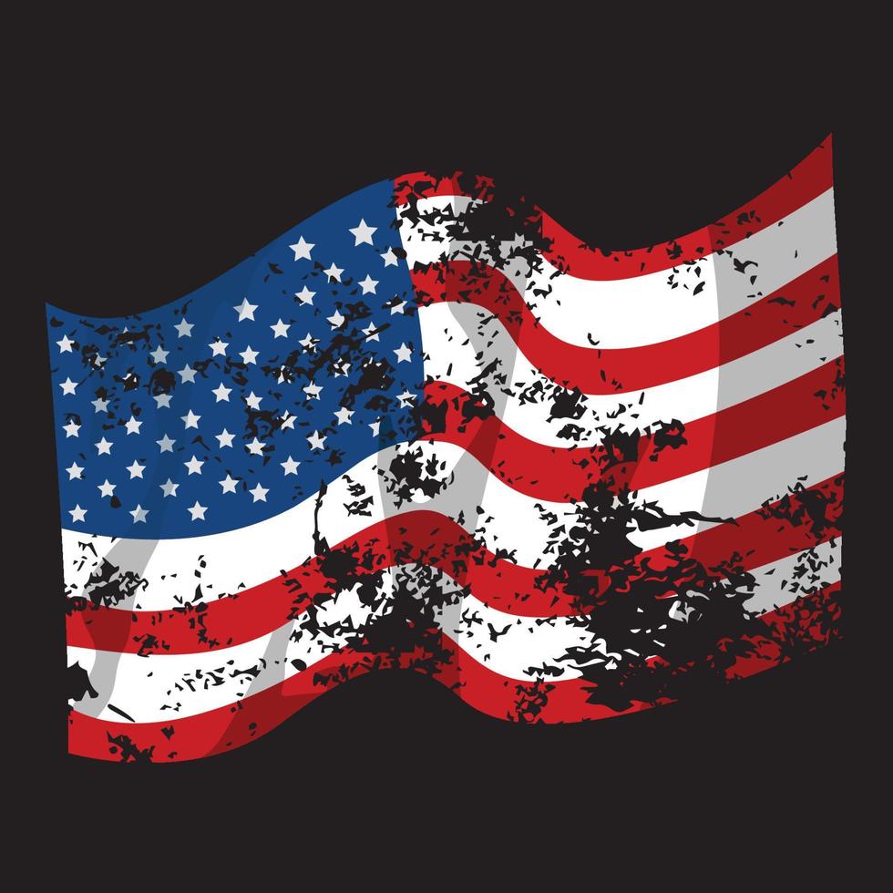 bekymrad amerikanska flaggan vektor