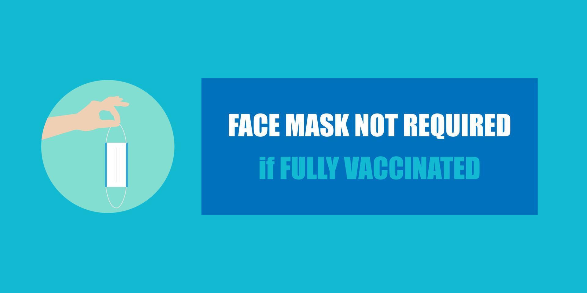 ansiktsmask krävs inte för vaccinerade personer vektor