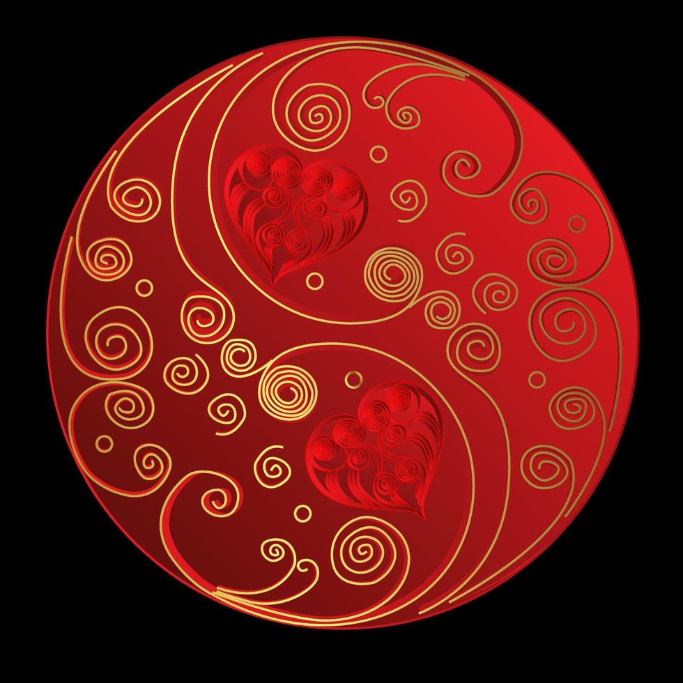 abstrakt ying yang symbol för kärlek harmoni och kärlek balans vektor