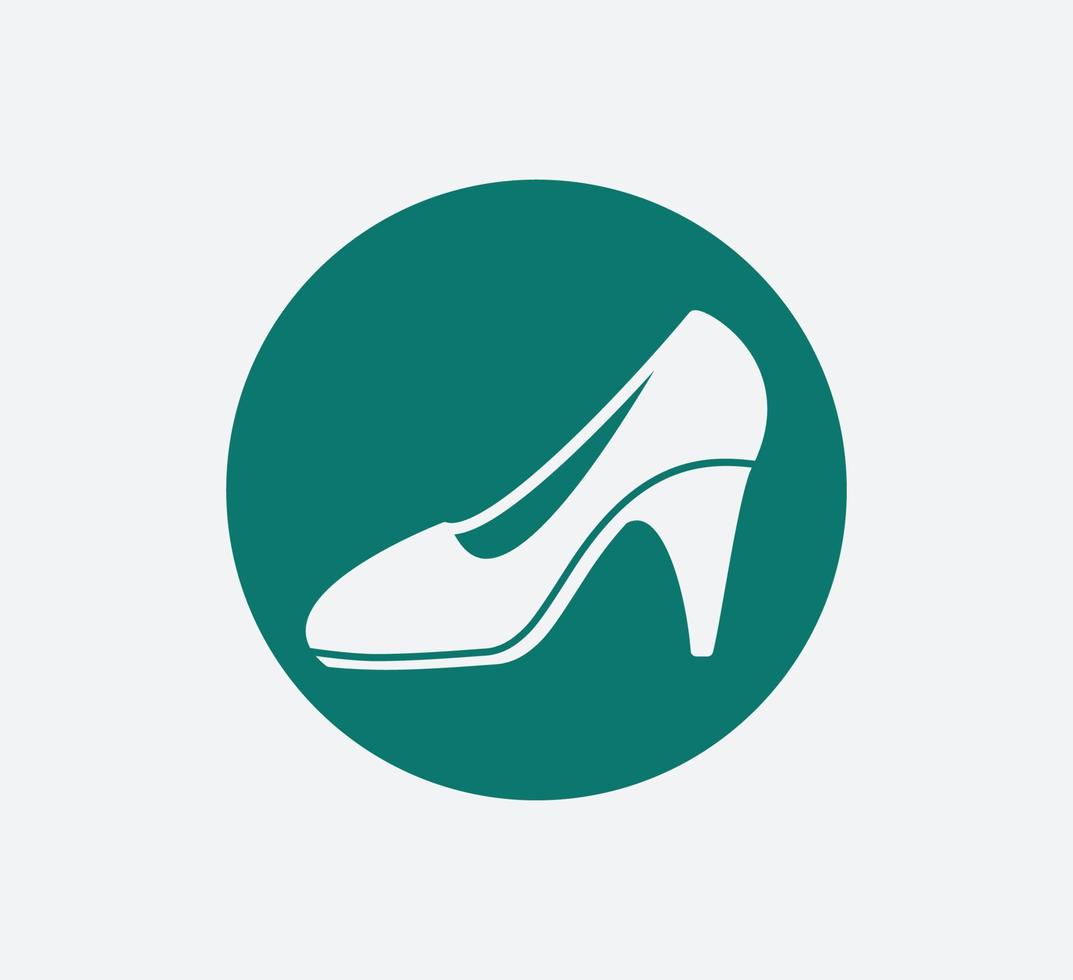 kvinnor skor ikon vektor logotyp formgivningsmall