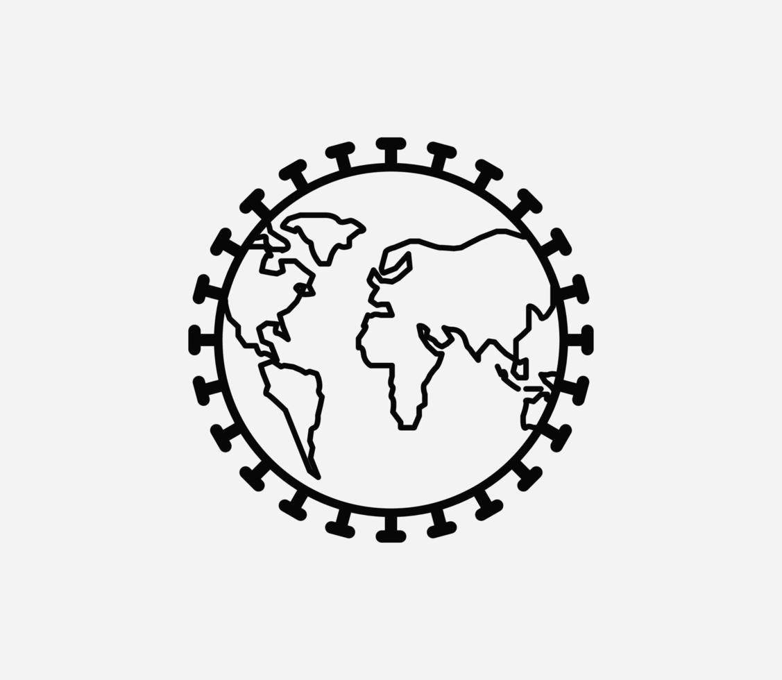 globe och corona ikon vektor logotyp formgivningsmall