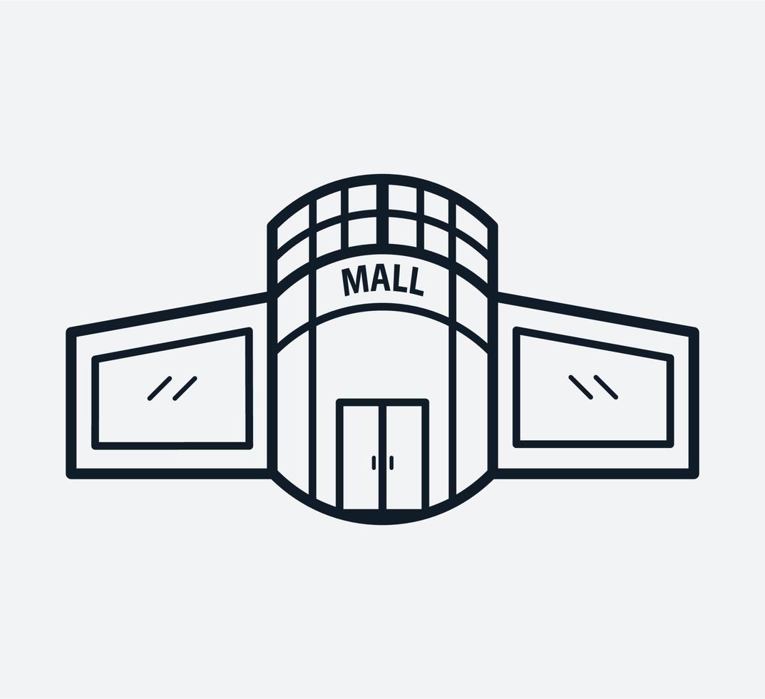 Gebäude Einkaufszentrum Symbol Vektor Logo Design Vorlage flachen Stil trendy