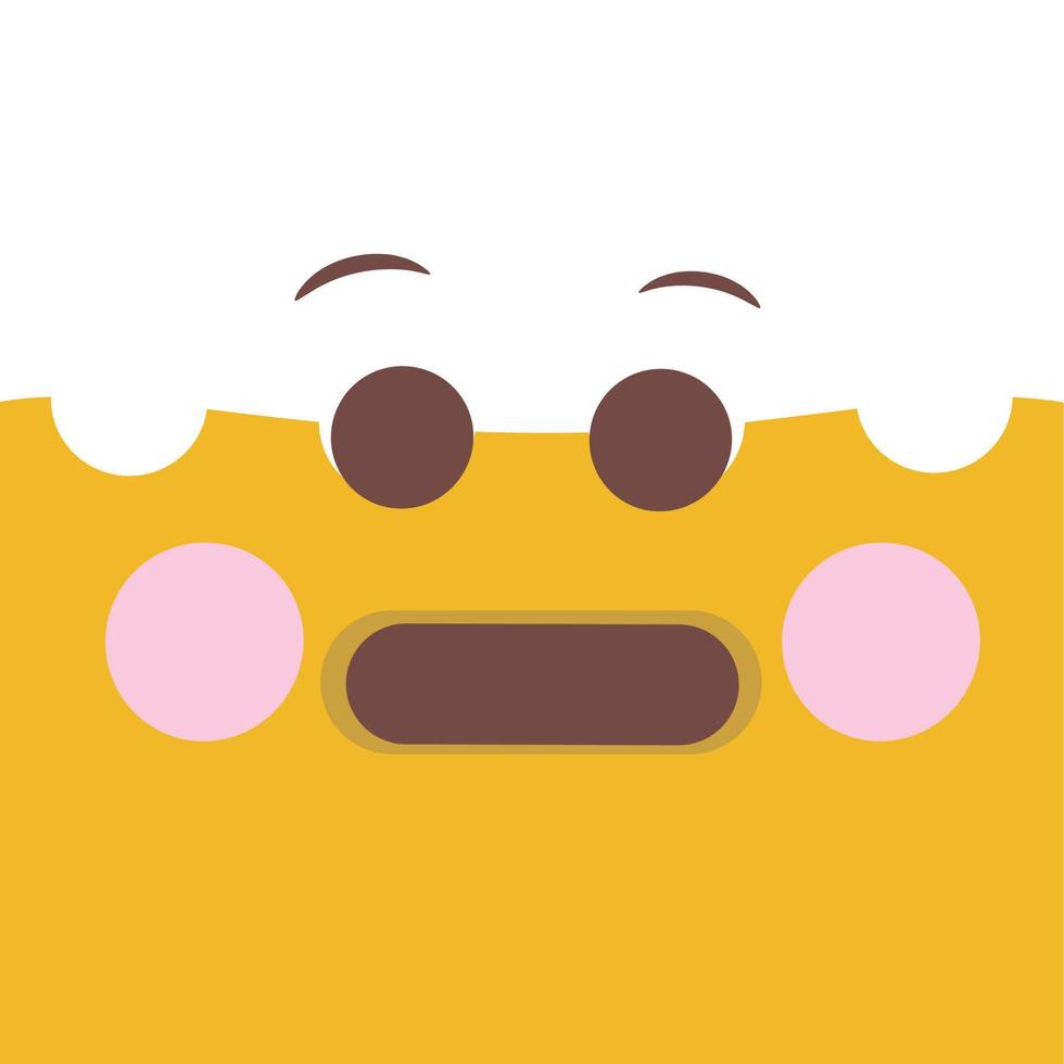 flacher Emoticon niedlicher Emoji-Aufkleber vektor
