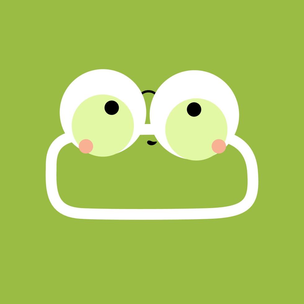 grüne Froschwohnung mit Emoji-Ausdrücken vektor