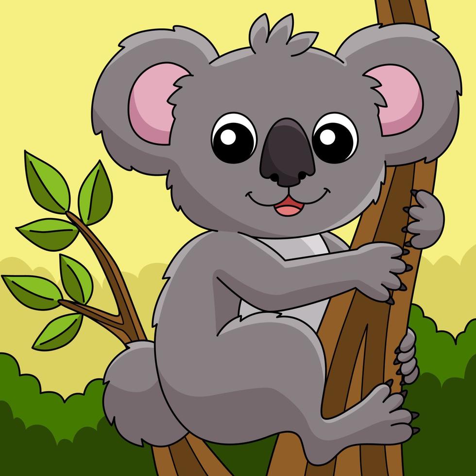 koala tier farbige karikaturillustration vektor