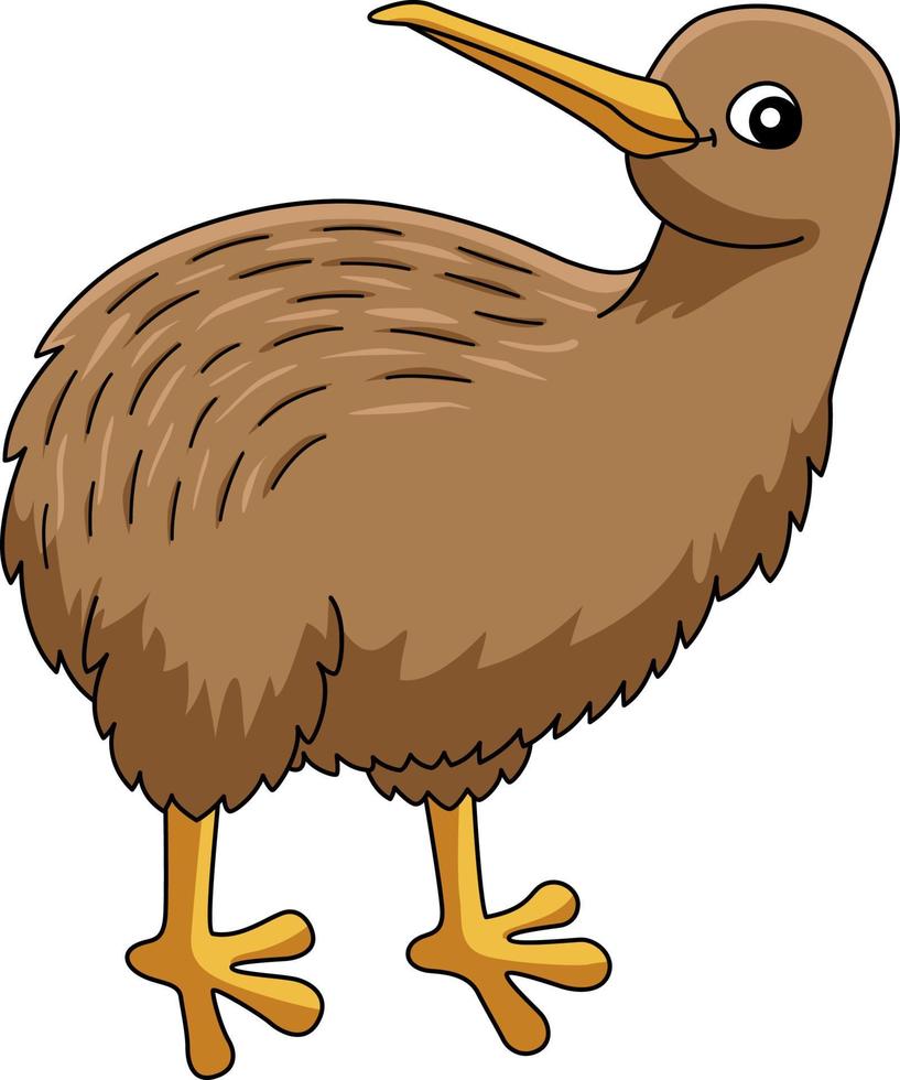 kiwi djur tecknad färgad clipart illustration vektor