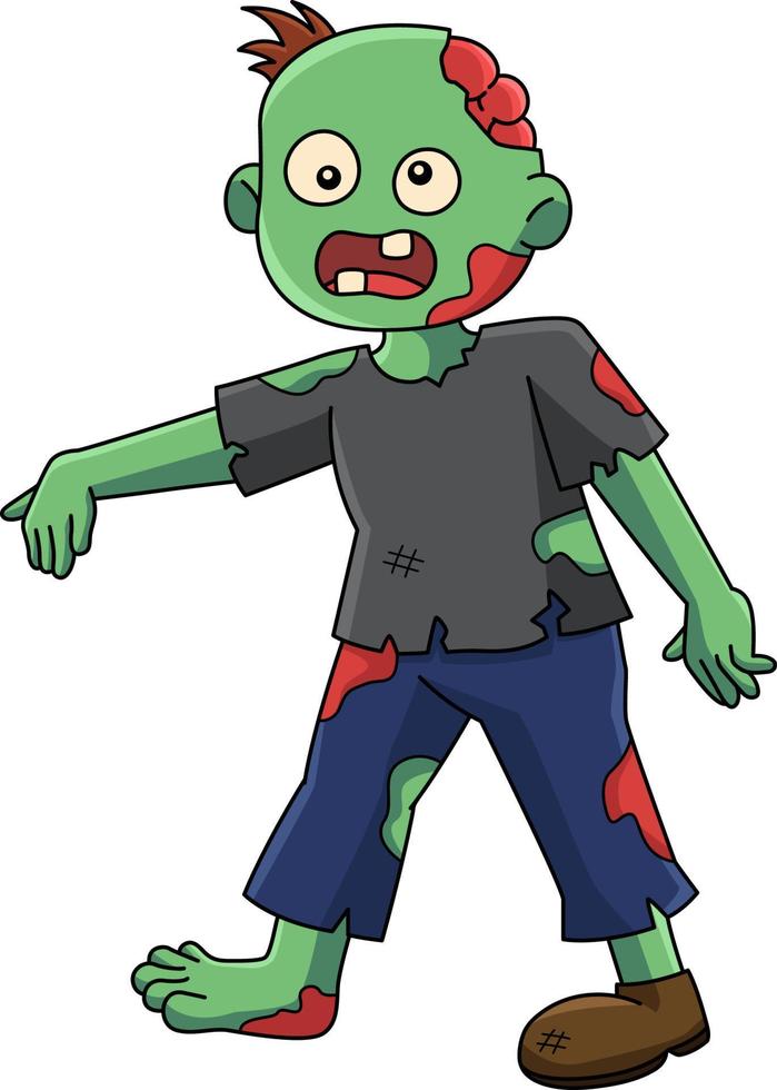 Zombie-Halloween-Cartoon-farbige Cliparts vektor