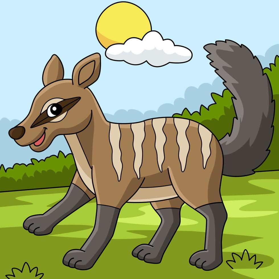 numbat tierfarbene karikaturillustration vektor