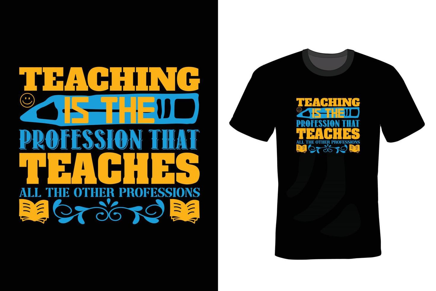 lärare t-shirt design, vintage, typografi vektor