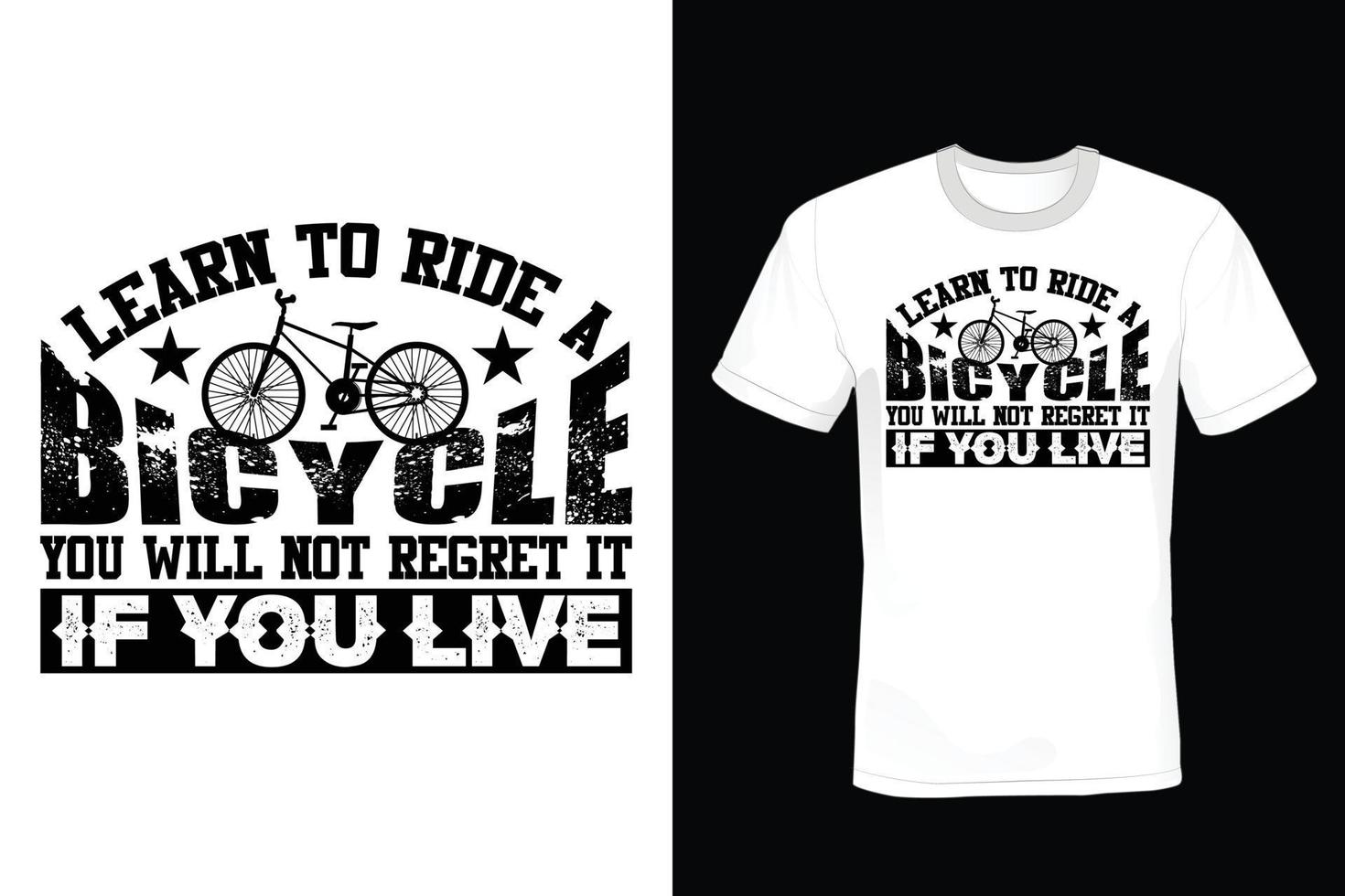 Fahrrad-T-Shirt-Design, Vintage, Typografie vektor