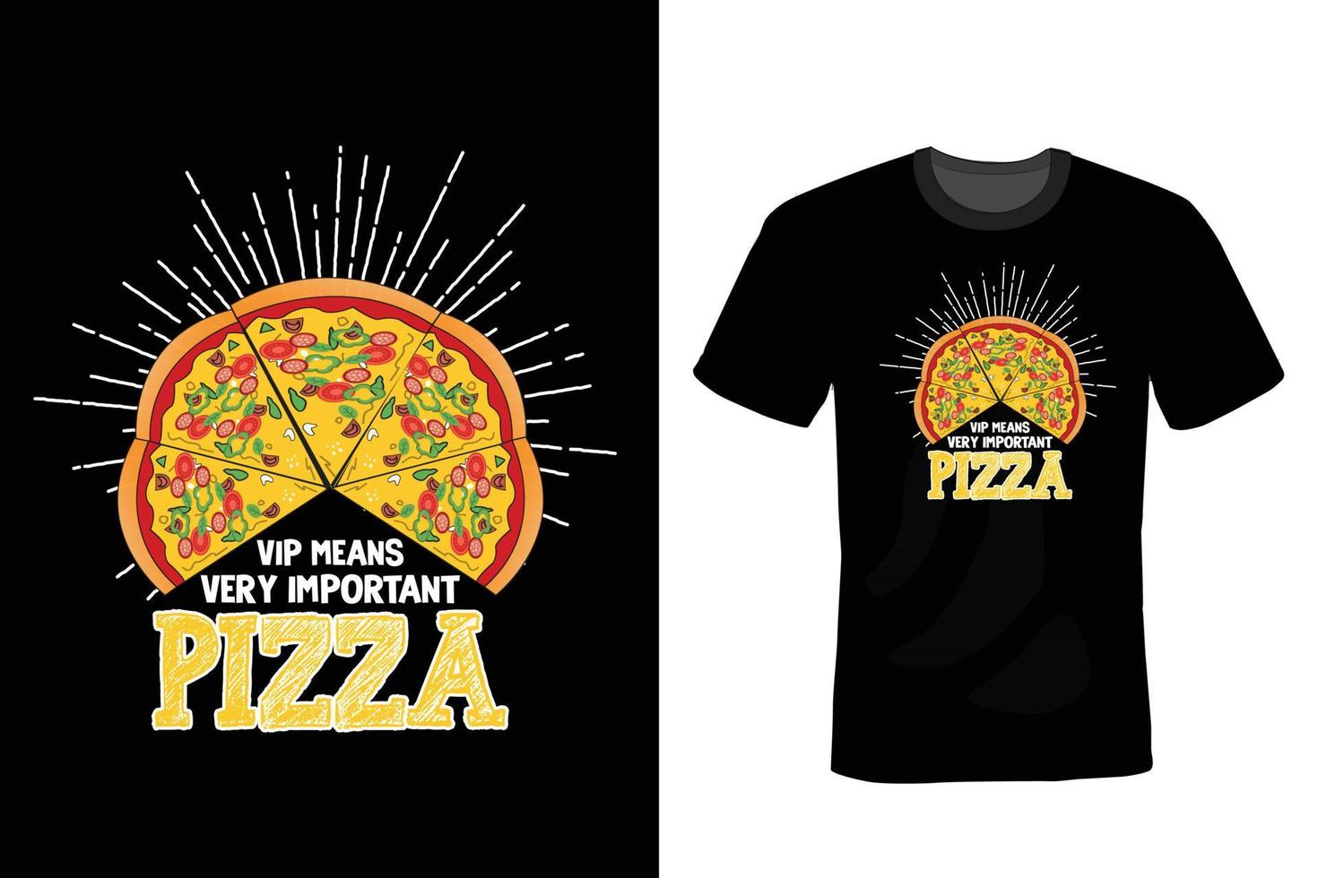 pizza t-shirt design, vintage, typografi vektor