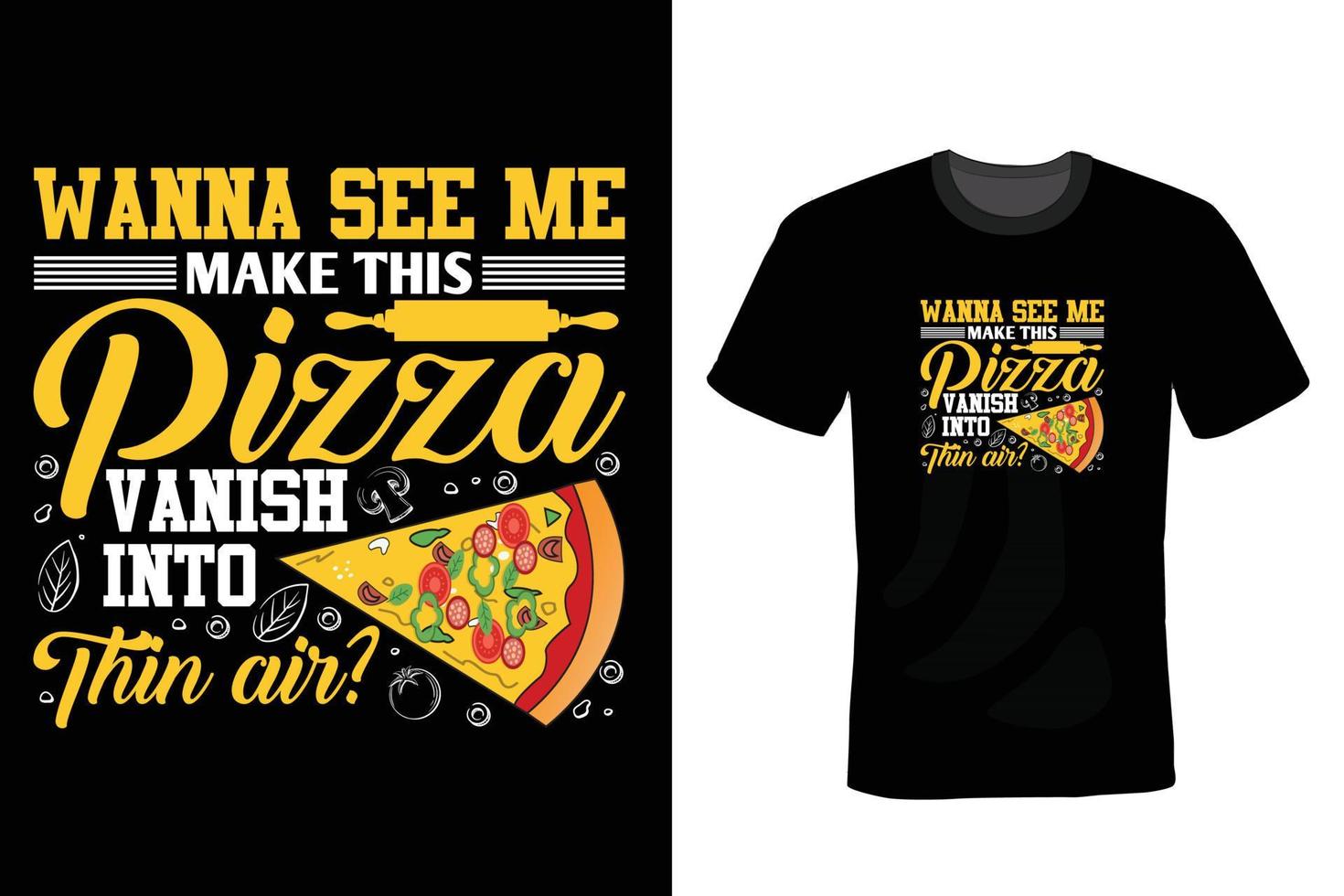 pizza t-shirt design, vintage, typografi vektor