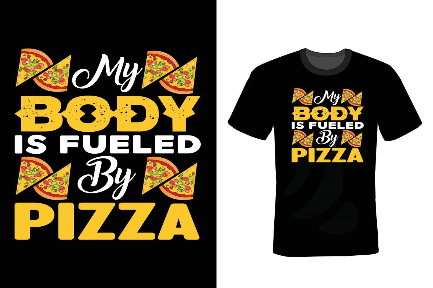 pizza t-shirt design, vintage, typografi vektor