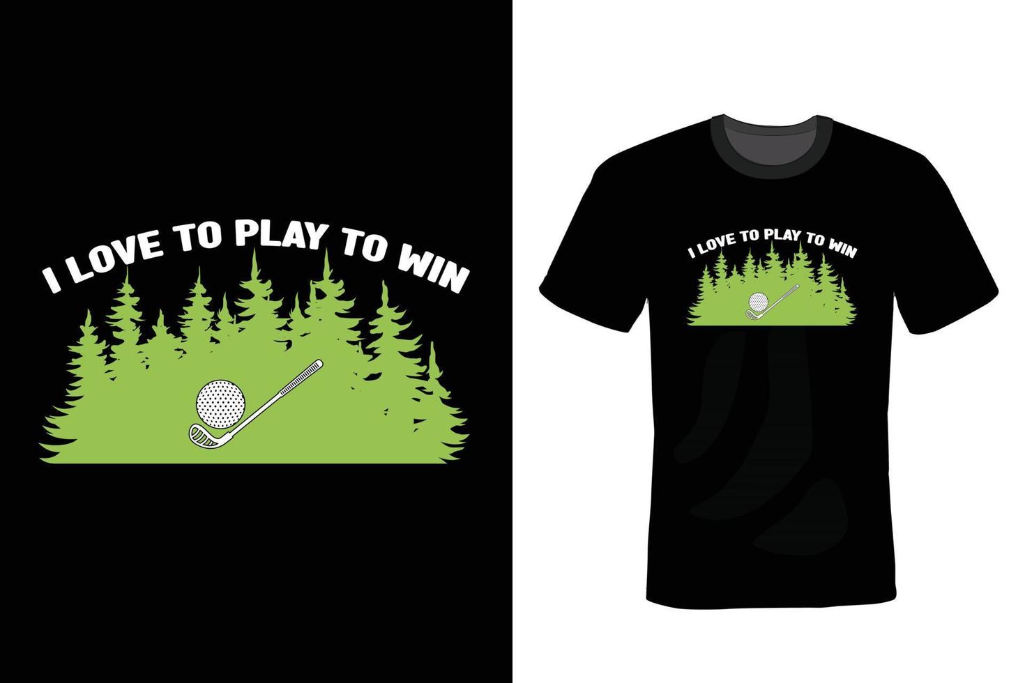 golf t-shirt design, vintage, typografi vektor