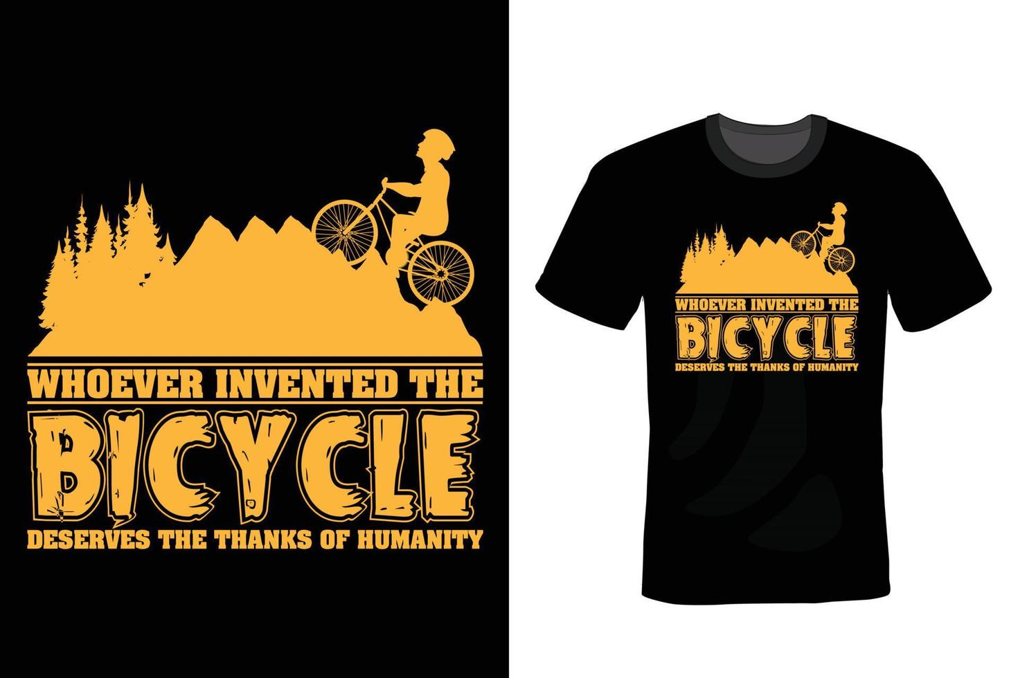 Fahrrad-T-Shirt-Design, Vintage, Typografie vektor