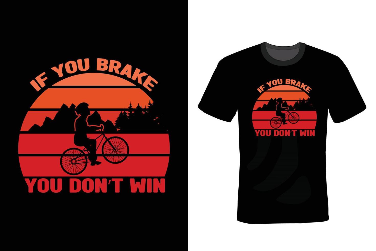 Fahrrad-T-Shirt-Design, Vintage, Typografie vektor