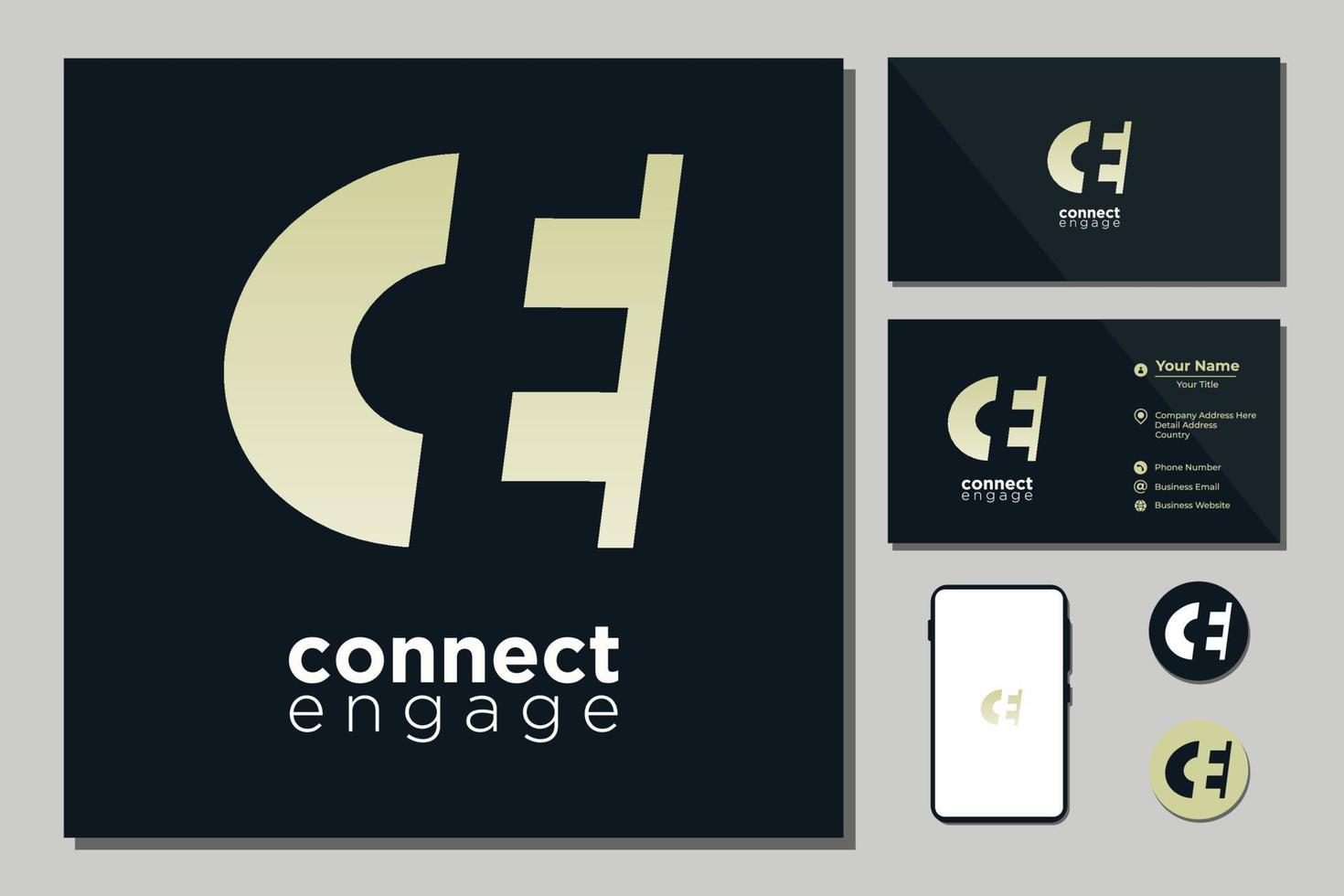bokstaven c och e för inspiration till logotypdesign vektor