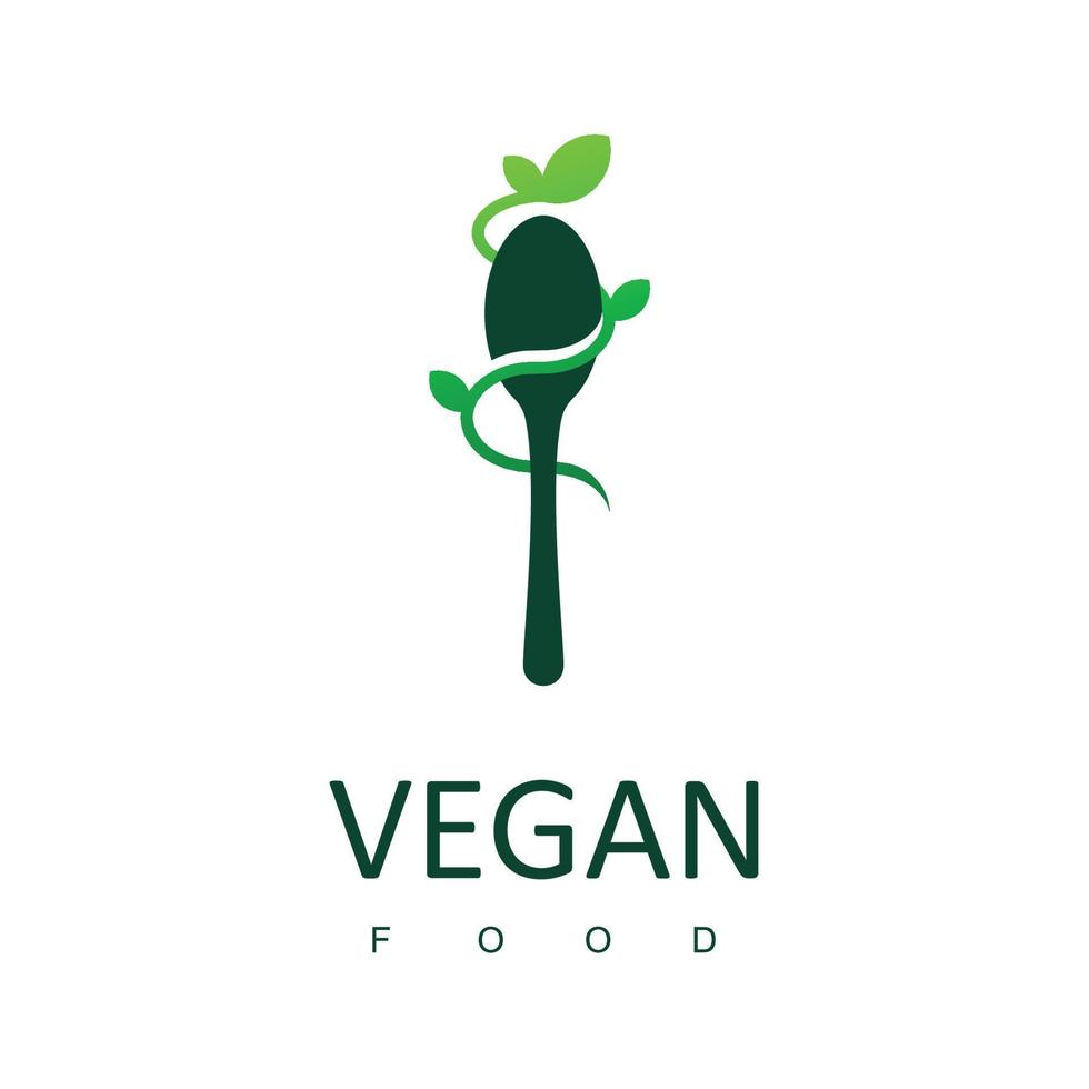 Logo-Design-Vektor für vegane Lebensmittel vektor