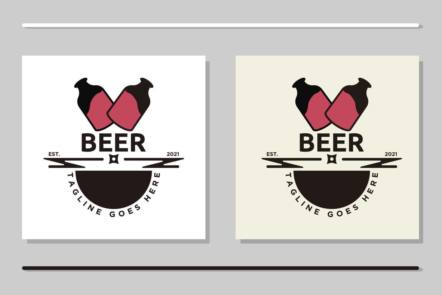 Trinker-Pub-Flaschen abstraktes Vektor-Vintage-Etikett oder Logo-Vorlage, Bieretikett und Logos vektor