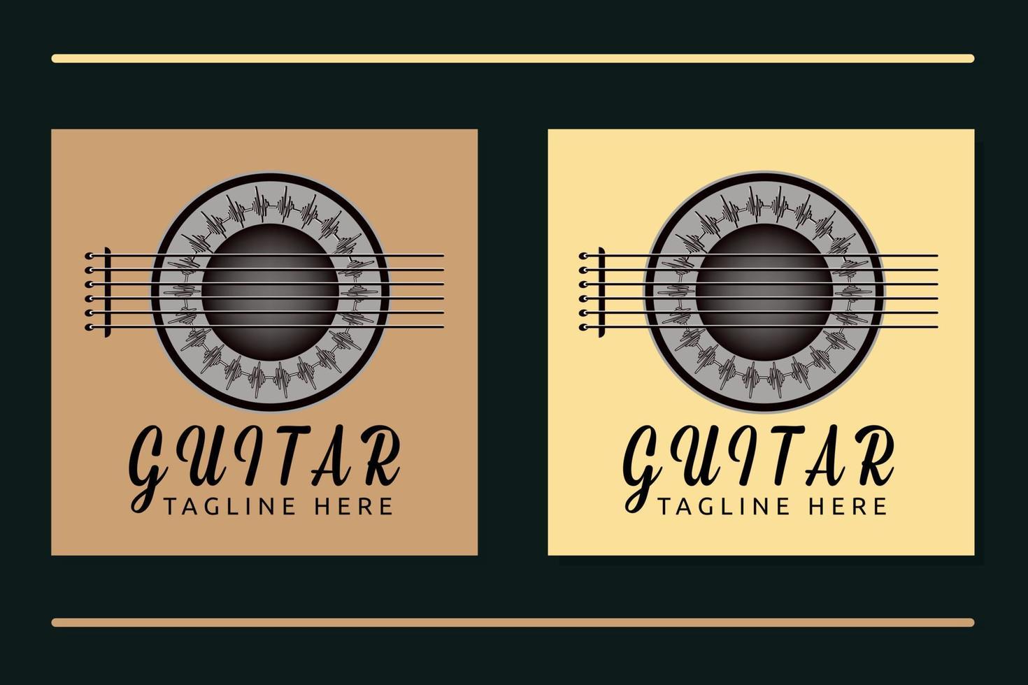 akustisk gitarr minimalistisk logotypdesign vektorgrafik vektor