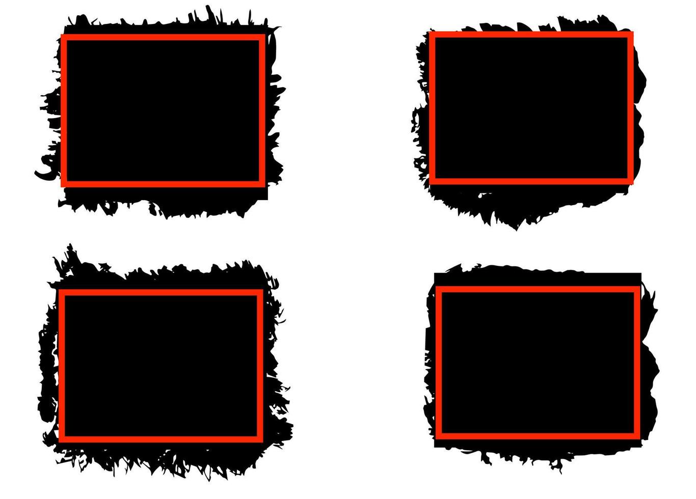 Grunge-Hintergründe festgelegt. Streichen Sie mit schwarzer Farbe über den quadratischen Rahmen. Vektor-Illustration vektor