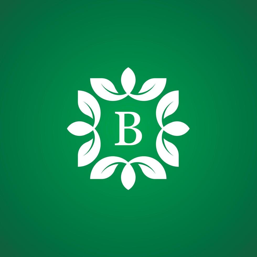 bokstaven b blommig monogram logotyp vektor