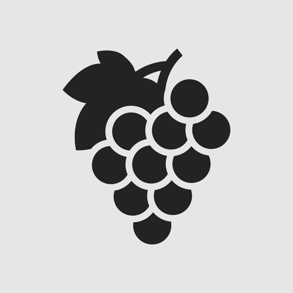 traubenfrucht-symbol-illustration. festes Symbol, Silhouette, Glyphe. vektor