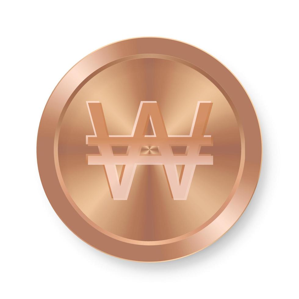 Bronze gewonnenes Münzkonzept der Internet-Web-Währung vektor