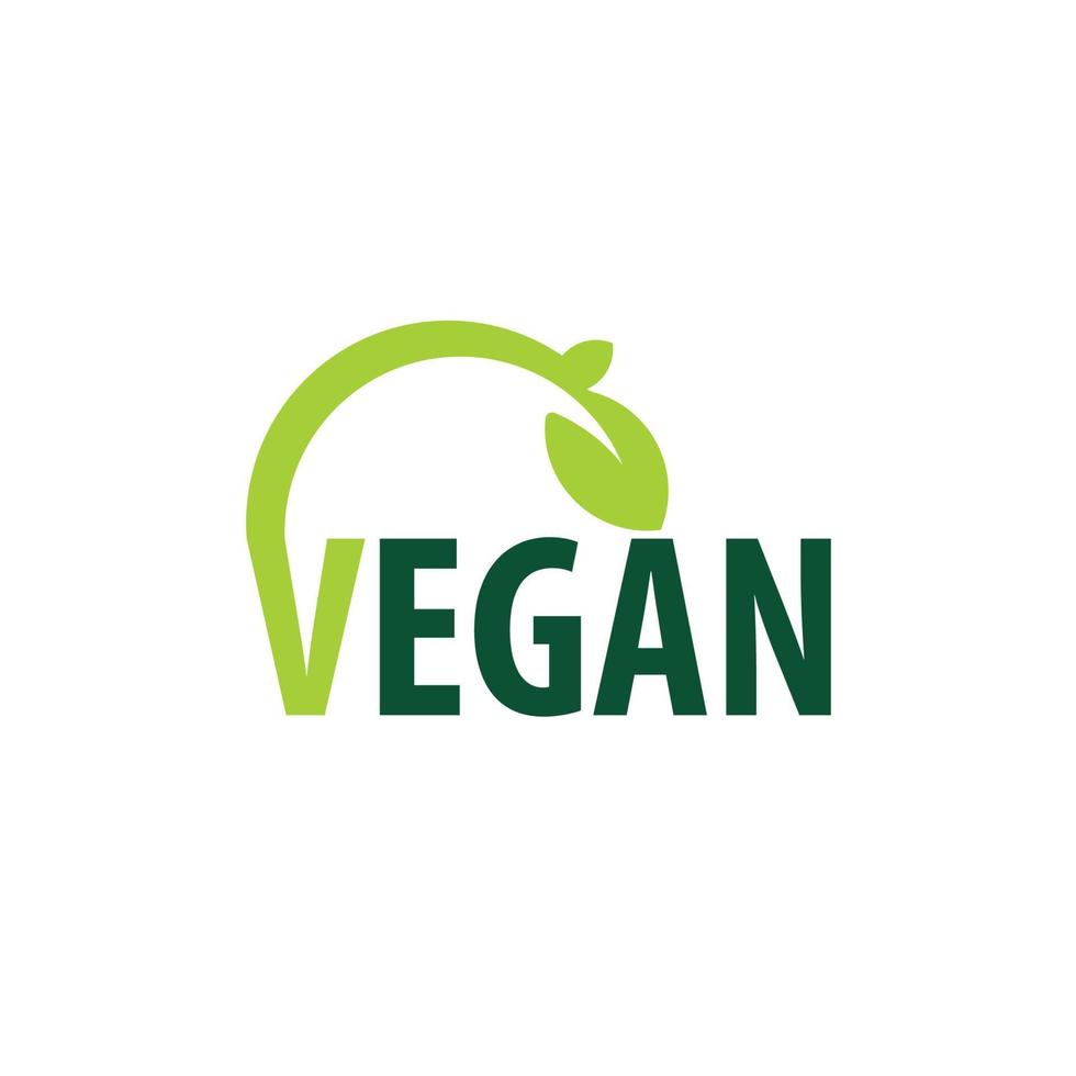 vegansk mat logotyp design vektor