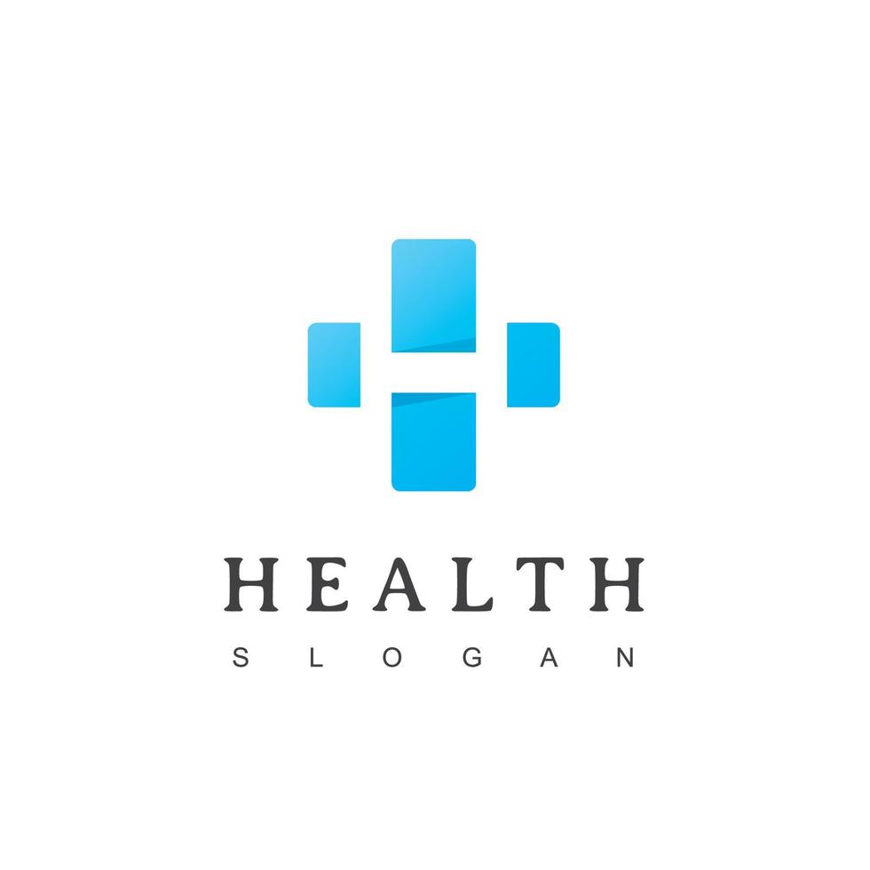 Logo-Vektorvorlage für medizinisches Kreuz und Gesundheitsapotheke mit h-Anfangssymbol vektor