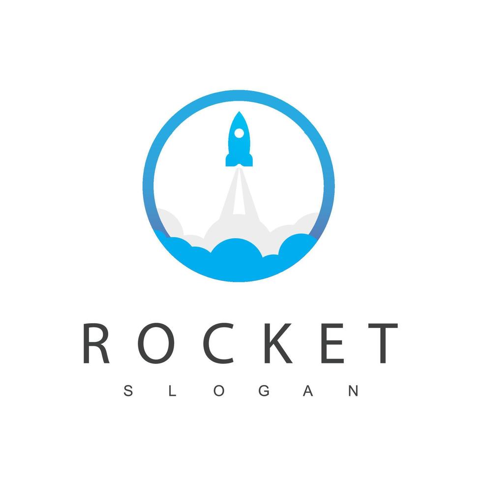 Raketenstart, Reise- und Startup-Logo vektor