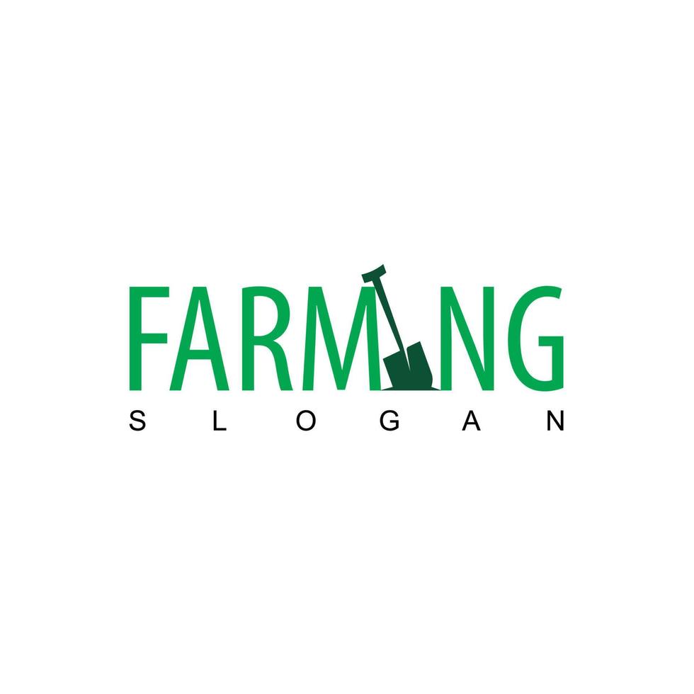 Farm-Logo mit Schaufelsymbol vektor