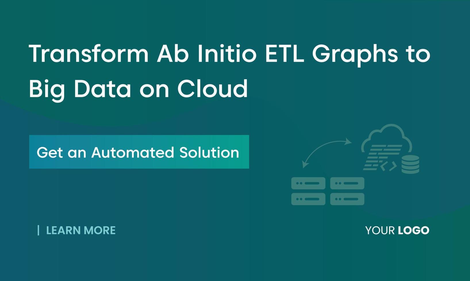 big data banner design. transformera ab inito etl-grafer till big data på molnet. bannerdesign för marknadsföring i sociala medier. vektor